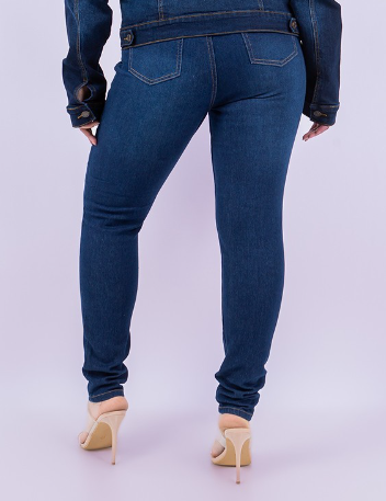 Plus Size Dark Blue Denim Skinny Jeans