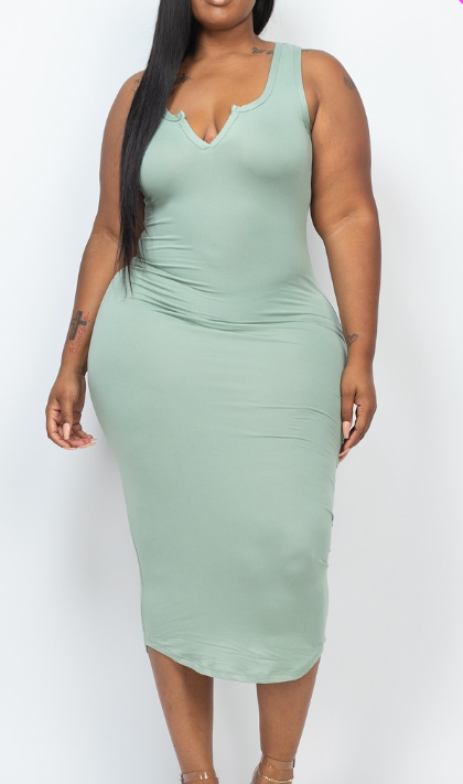 Split Tank Midi Dress