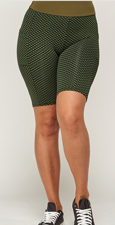 High Waist Scrunch Butt Biker Shorts with Side Pockets