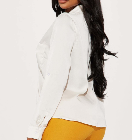 Button Down Satin Blouse