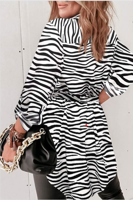 White Tiger Long Sleeve Button Down Shirt