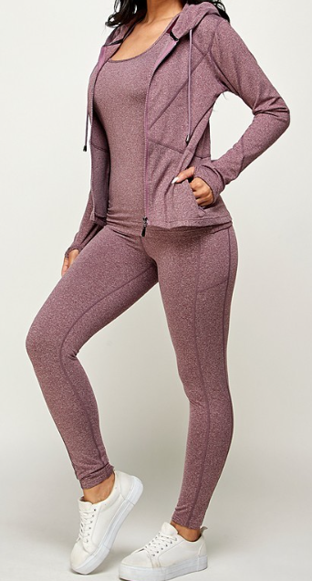 3-Piece Hooded Activewear Set