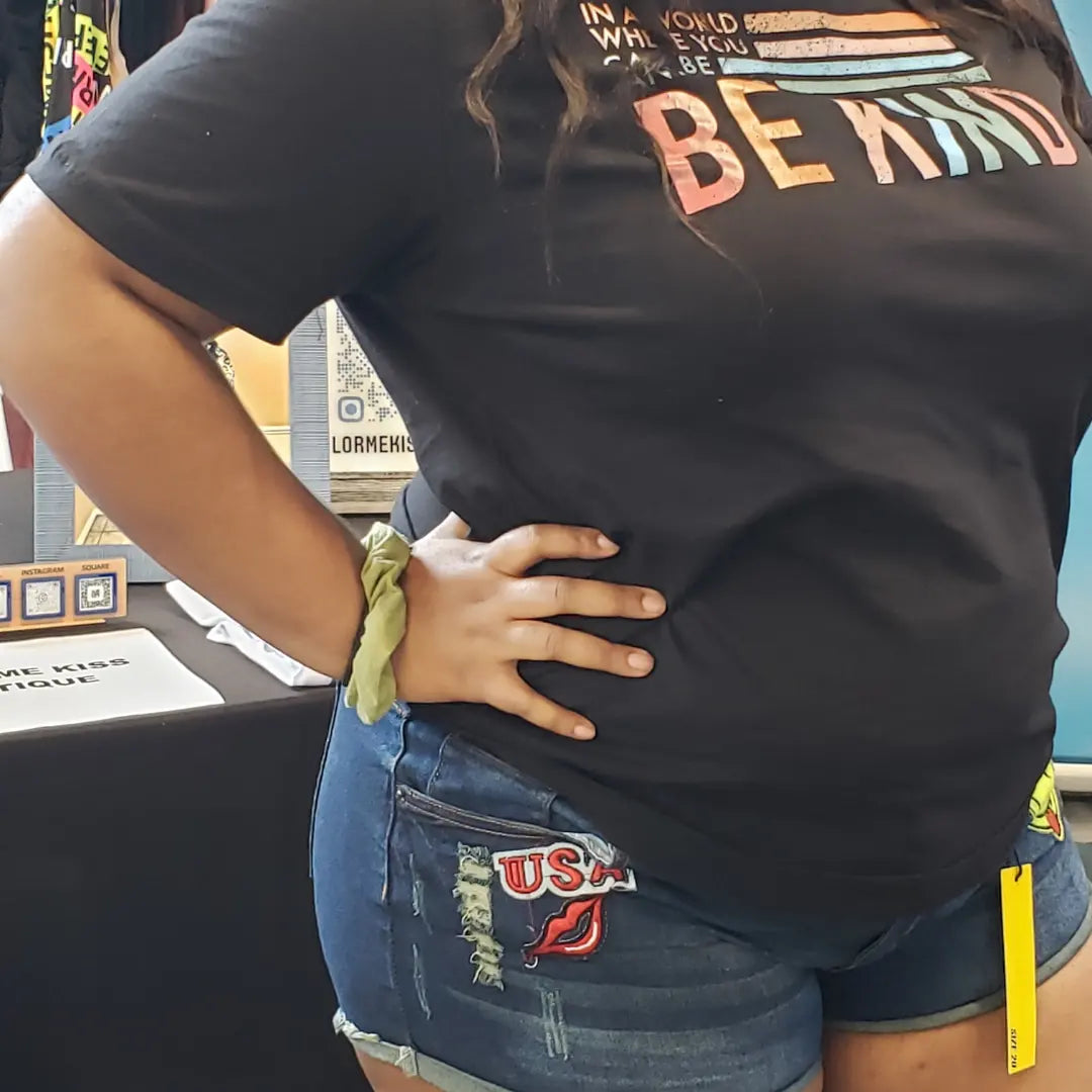 Denim Emoji Shorts
