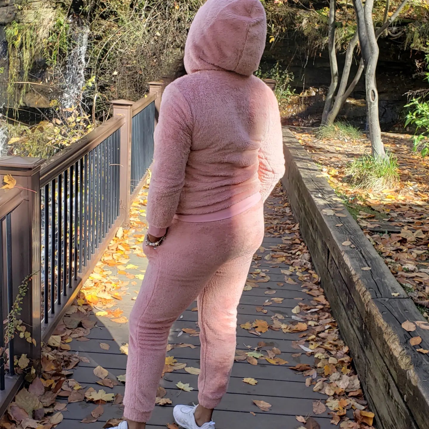 Double-Sided Faux Fur Hoodie Suit