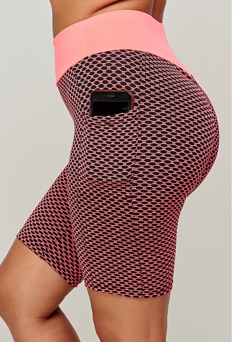 High Waist Scrunch Butt Biker Shorts with Side Pockets