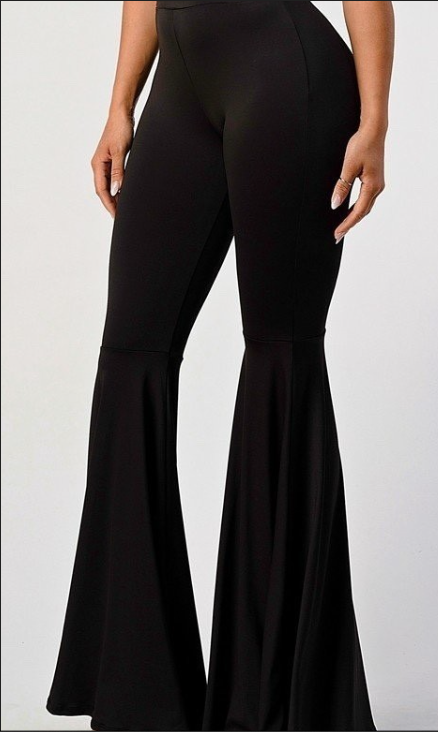 Solid Bell Bottom Flare Pants