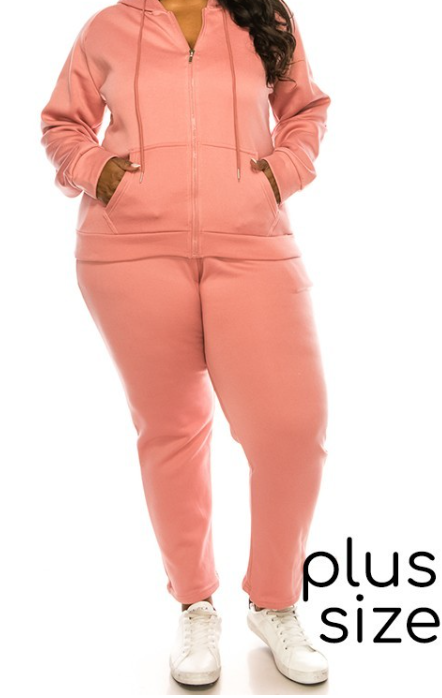 Plus size sales hoodie set