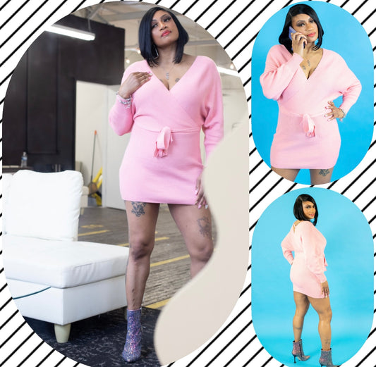 Pink Sweater Dress
